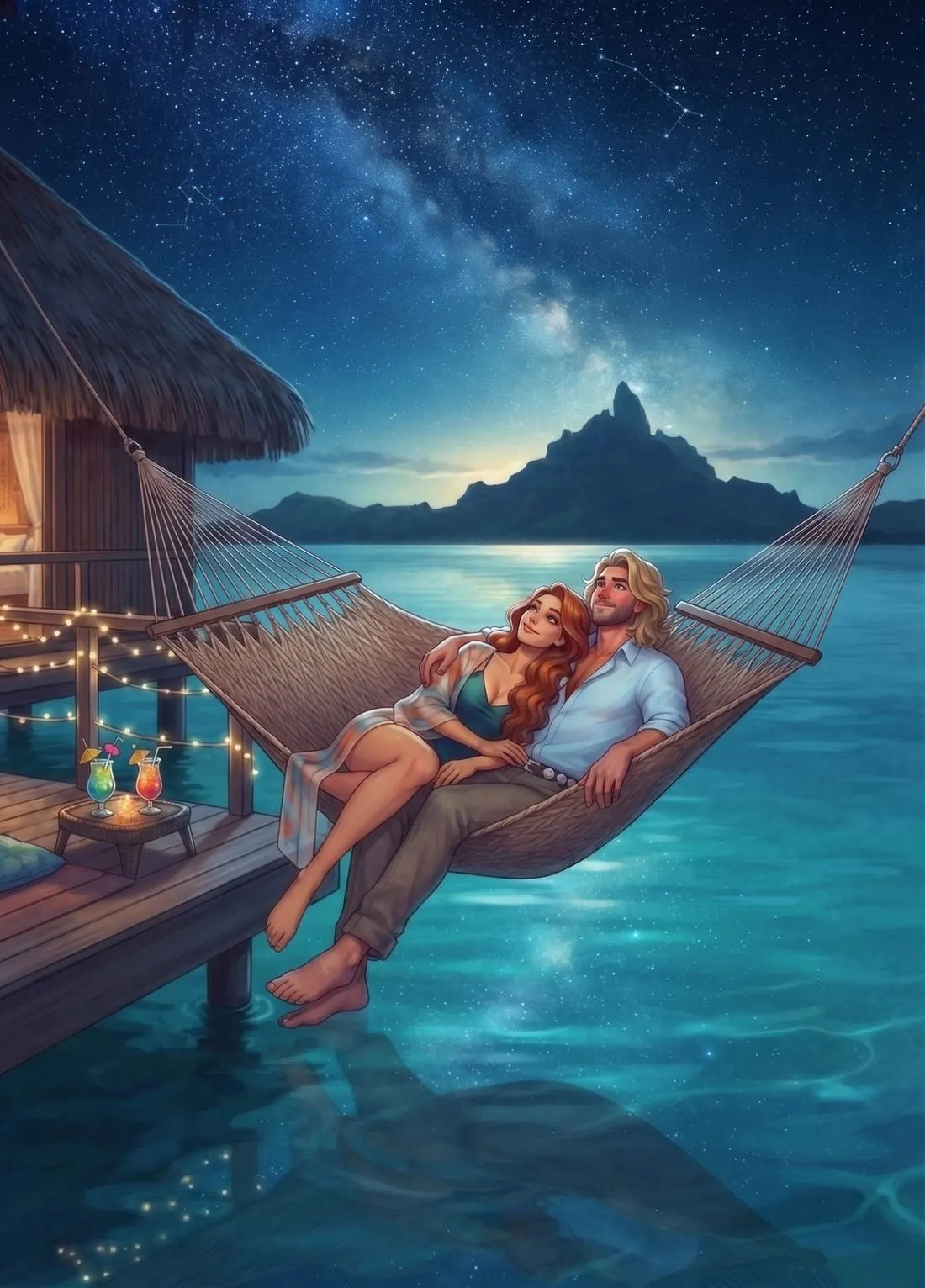 Chapitre 20 du roman Le Hamac et les Colibris, étape du voyage vers le Nord Ultima : hamac bora bora.