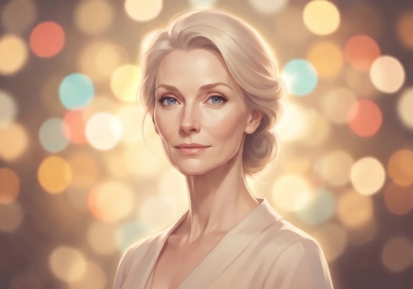 Portrait de la plume, la psy du roman Le Hamac et les Colibris, femme blonde aux yeux bleus